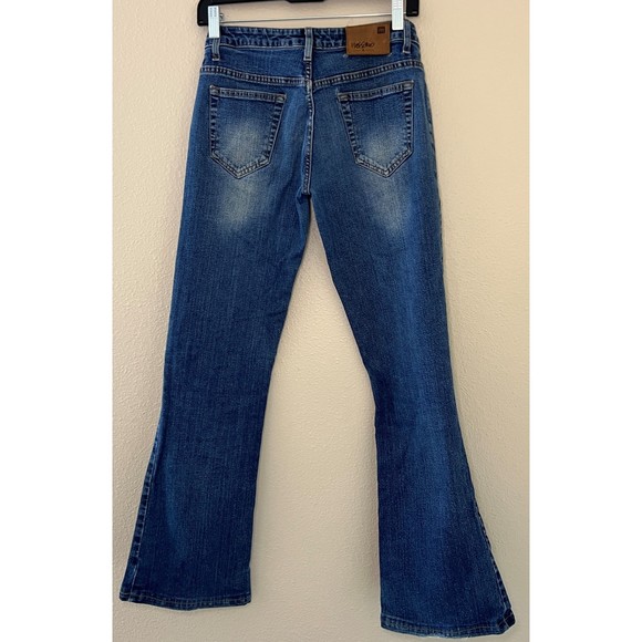 Mossimo Stretch Size 3 Y2K Jeans Indigo Faded Mid-Rise Flared Boot Cut - Picture 2 of 12